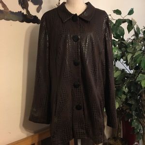 Effortless Style leather look coat NWOT XL